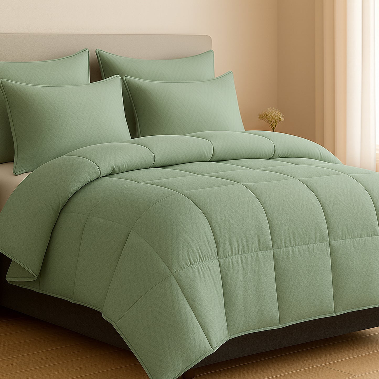 Fader Emerald Swiss Jacquard Microfiber Solid Double Bed Comforter