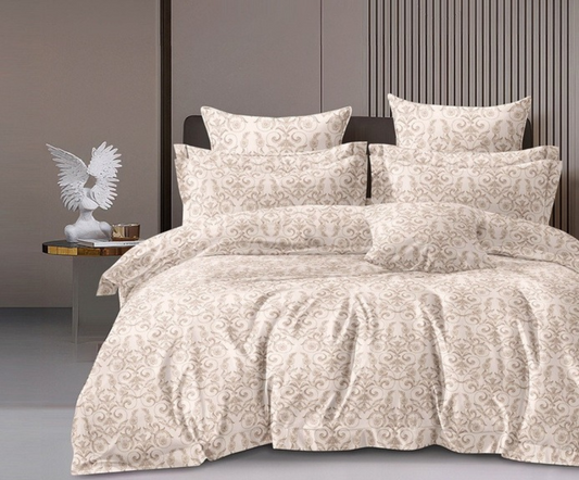 Creame Candy Soft Mircrofibre Royal Printed Bedsheet