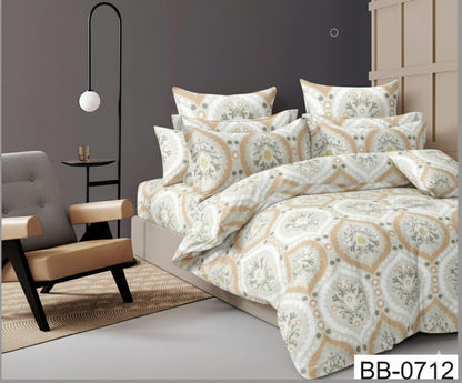 Beige Candy Soft Mircrofibre Classic Printed Bedsheet