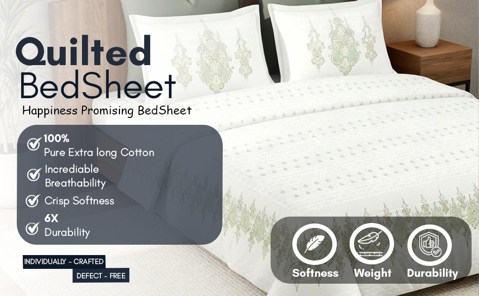 Harmony Fusion Pure Cotton Classic Charm olive Printed Bedsheet