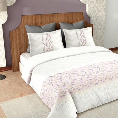 Harmony Fusion Pure Cotton Feather Flow Lavender Printed Bedsheet