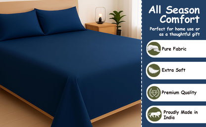 Oxford Blue Bamboo Bliss Pure Bamboo Solid Bedsheet