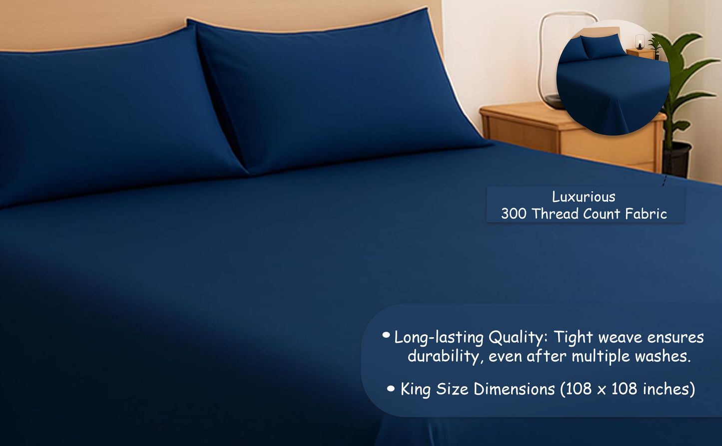 Oxford Blue Bamboo Bliss Pure Bamboo Solid Bedsheet