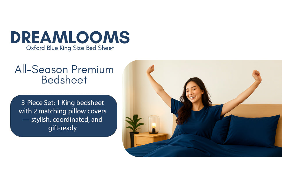 Oxford Blue Bamboo Bliss Pure Bamboo Solid Bedsheet