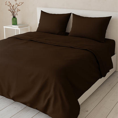 Rustic Brown Heritage Luxe Pure Cotton Solid Bedsheet