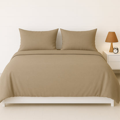 Elegant Beige Heritage Luxe Pure Cotton Solid Bedsheet