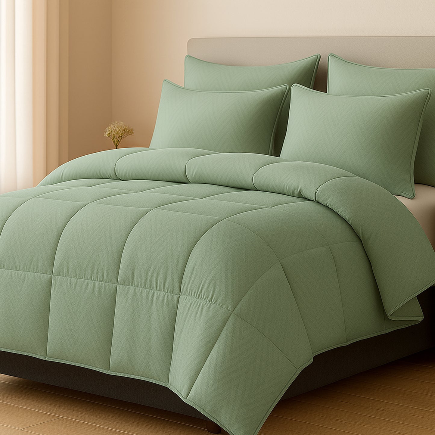 Fader Emerald Swiss Jacquard Microfiber Solid Double Bed Comforter