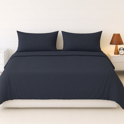 Midnight Ash Heritage Luxe Pure Cotton Solid Bedsheet