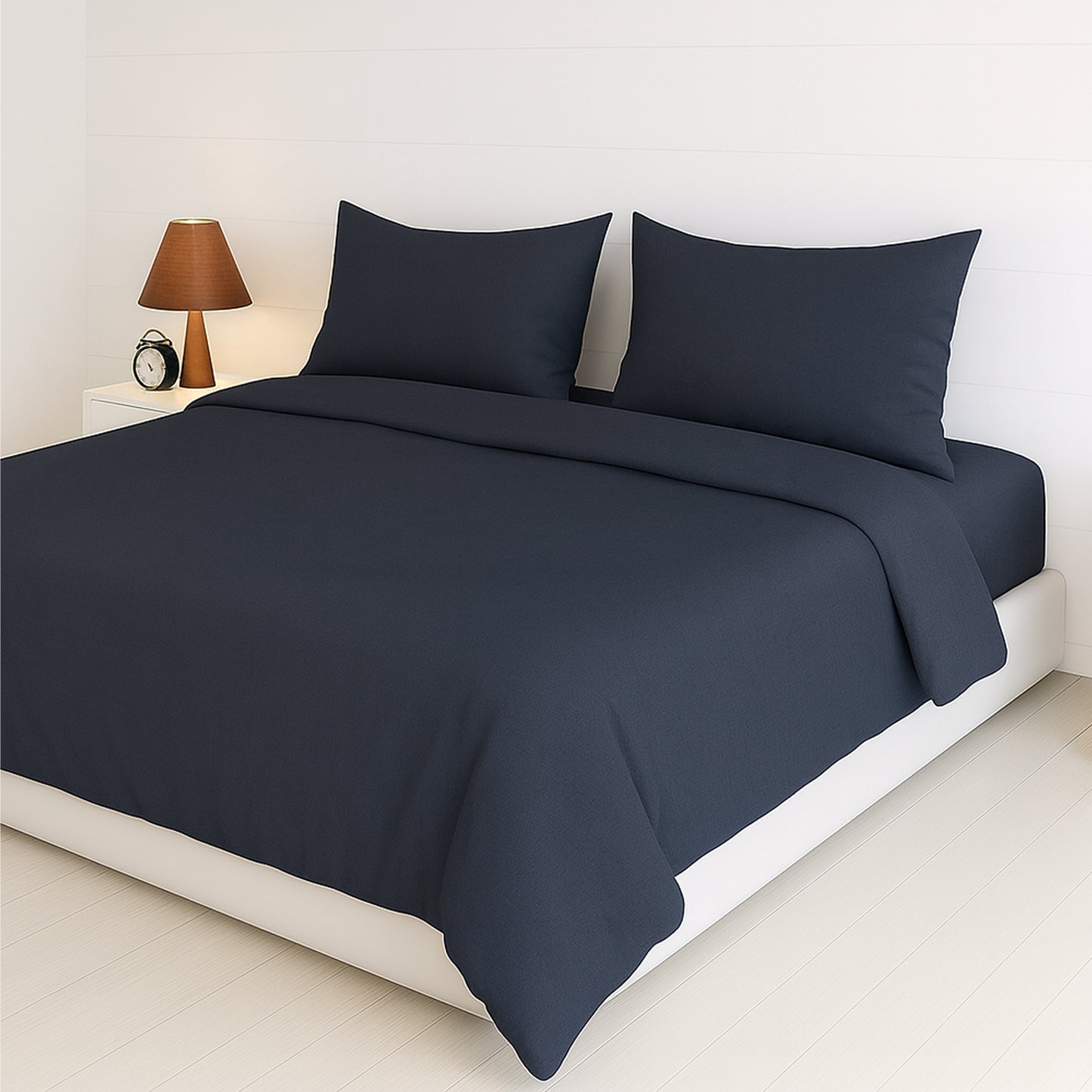 Midnight Ash Heritage Luxe Pure Cotton Solid Bedsheet