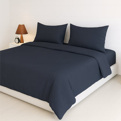 Midnight Ash Heritage Luxe Pure Cotton Solid Bedsheet