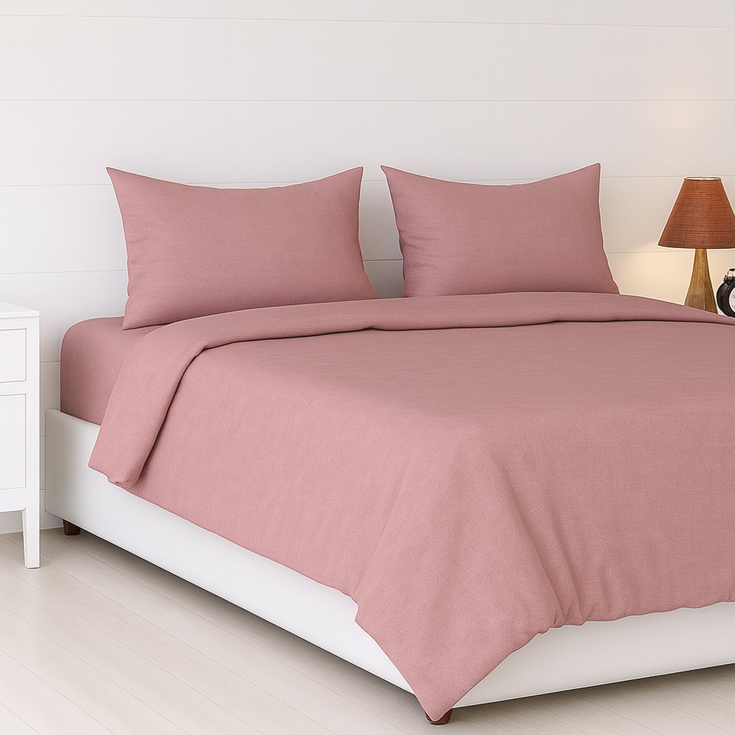 Blush Pink Heritage Luxe Pure Cotton Solid Bedsheet