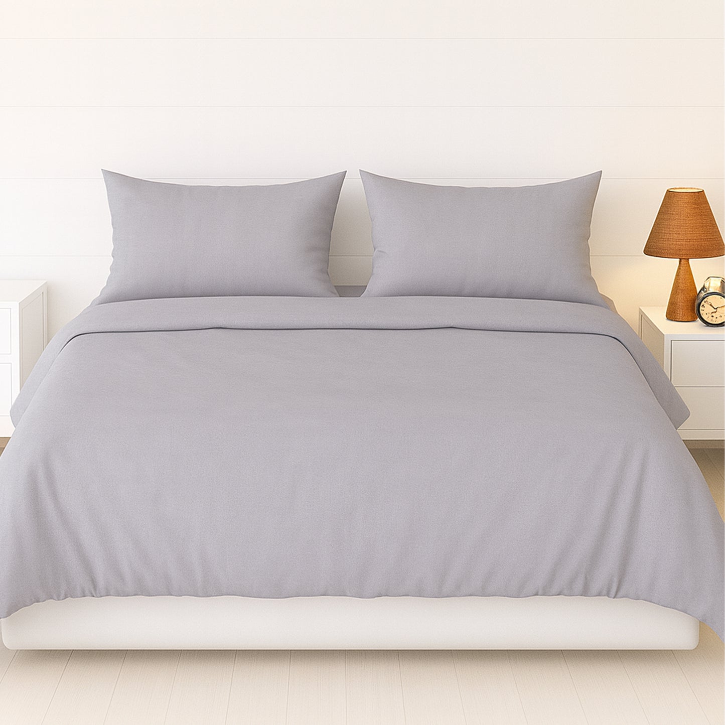 Silver Mist Heritage Luxe Pure Cotton Solid Bedsheet