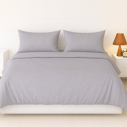 Silver Mist Heritage Luxe Pure Cotton Solid Bedsheet