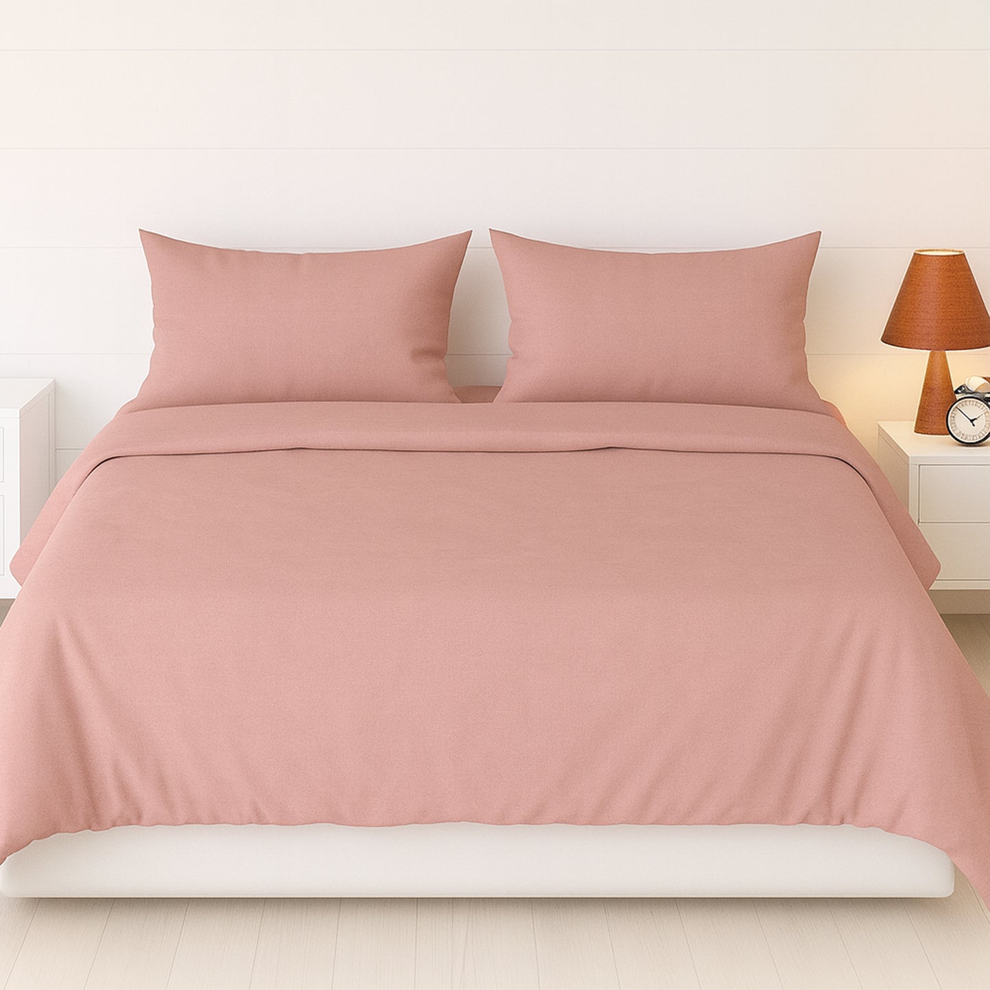 Peach Mist Heritage Luxe Pure Cotton Solid Bedsheet