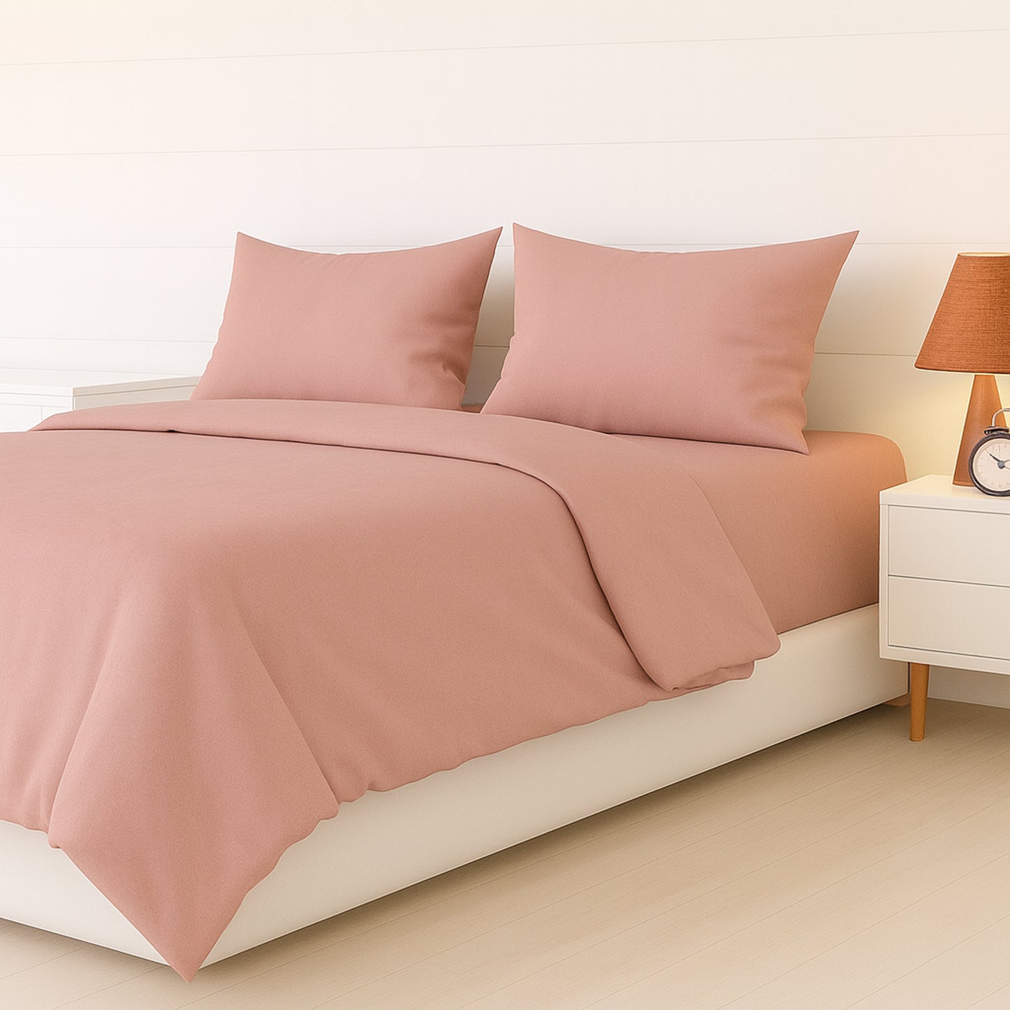 Peach Mist Heritage Luxe Pure Cotton Solid Bedsheet
