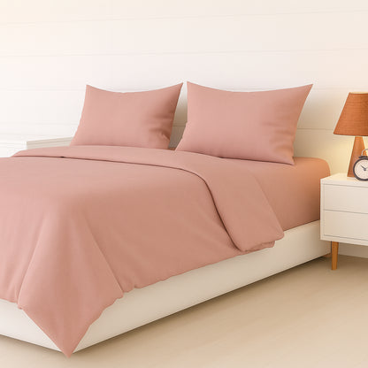 Peach Mist Heritage Luxe Pure Cotton Solid Bedsheet