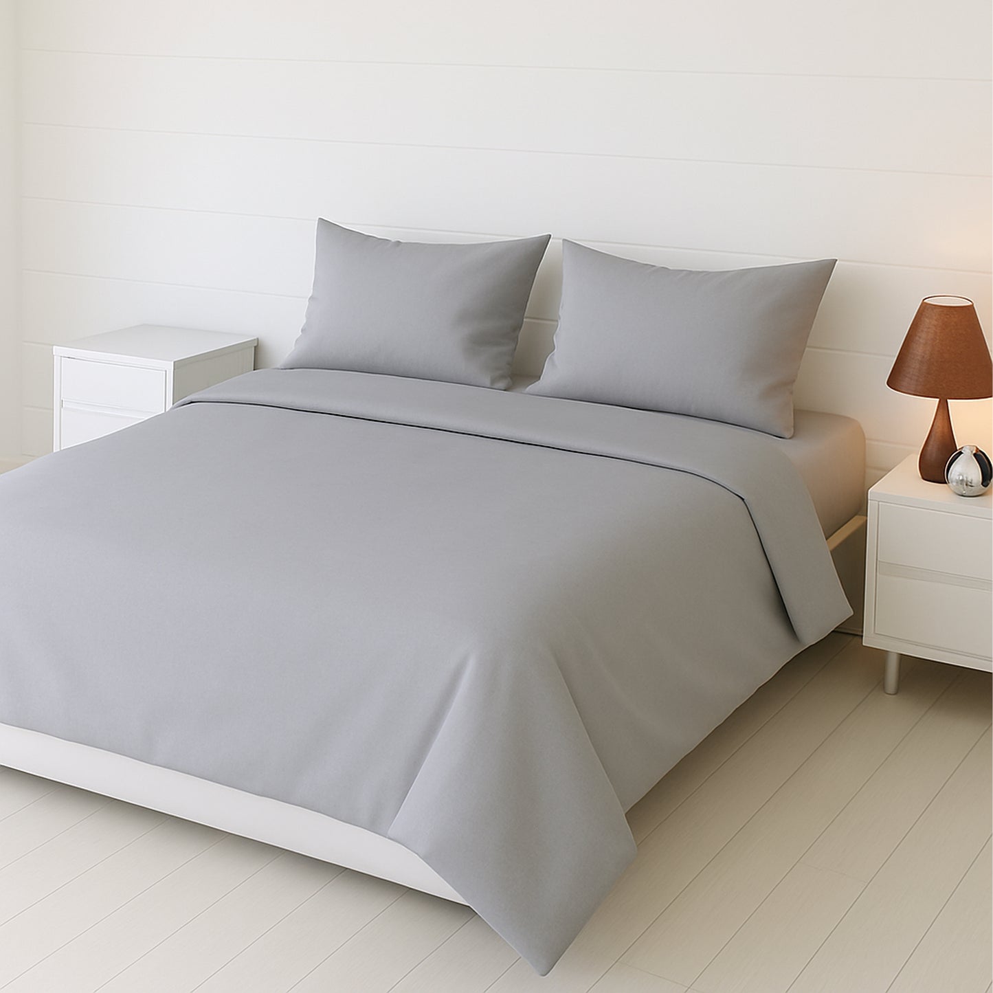 Silver Mist Heritage Luxe Pure Cotton Solid Bedsheet