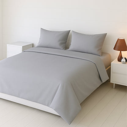 Silver Mist Heritage Luxe Pure Cotton Solid Bedsheet