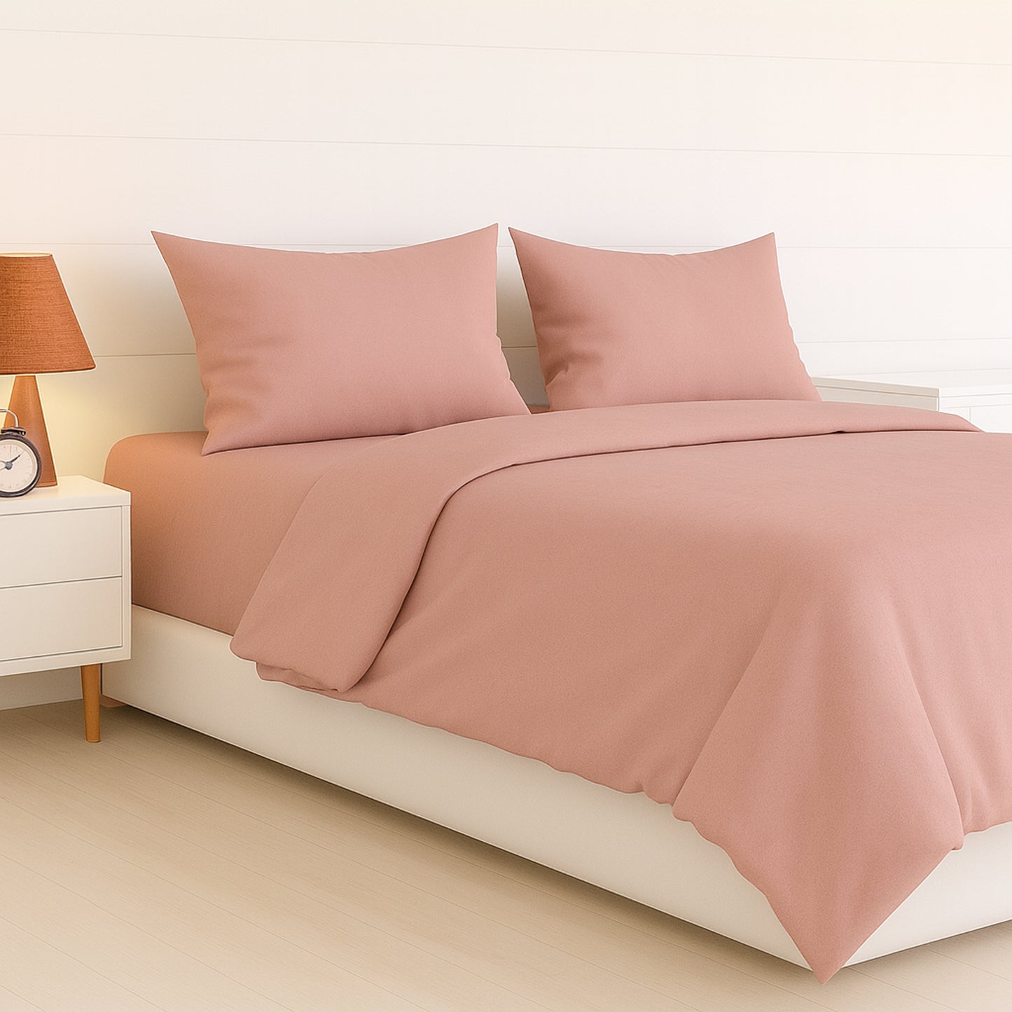 Peach Mist Heritage Luxe Pure Cotton Solid Bedsheet