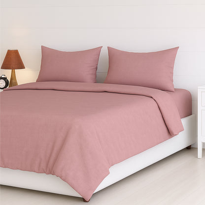 Blush Pink Heritage Luxe Pure Cotton Solid Bedsheet